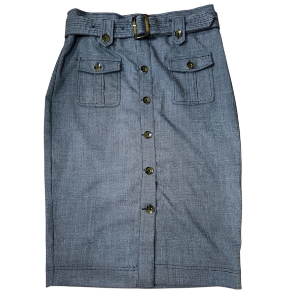 New York & Company Dresses & Skirts - NY&Co 7th Avenue Blue Cargo Pocket Pencil Skirt Belted Size 4